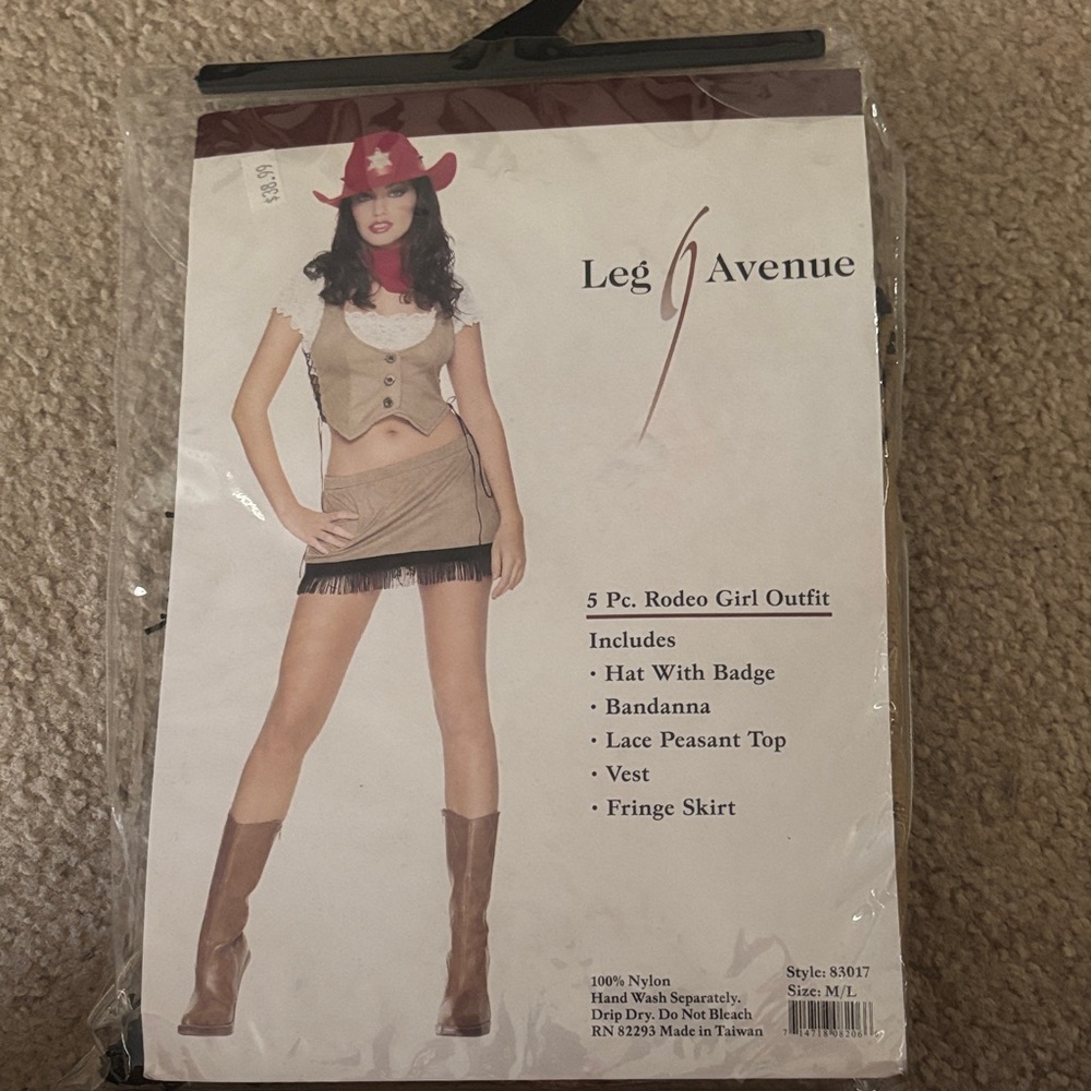 Leg Avenue Rodeo Girl Outfit - Red, Tan, White